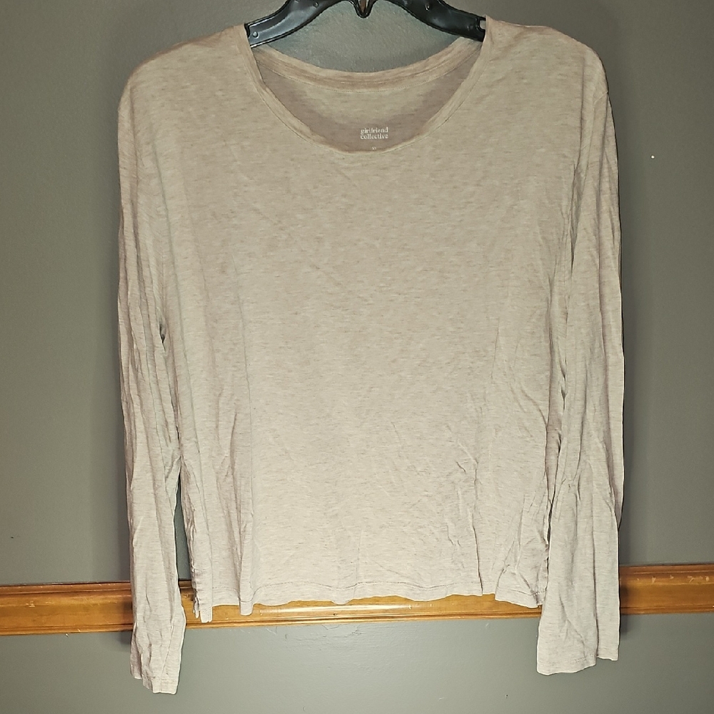 Girlfriend Collective Beige Long Sleeve Top
